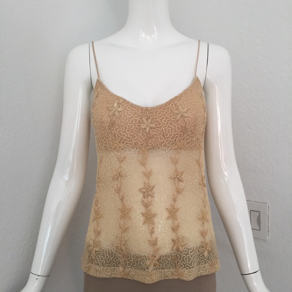La Perla Tops - La perla nude floral embroidered camisole